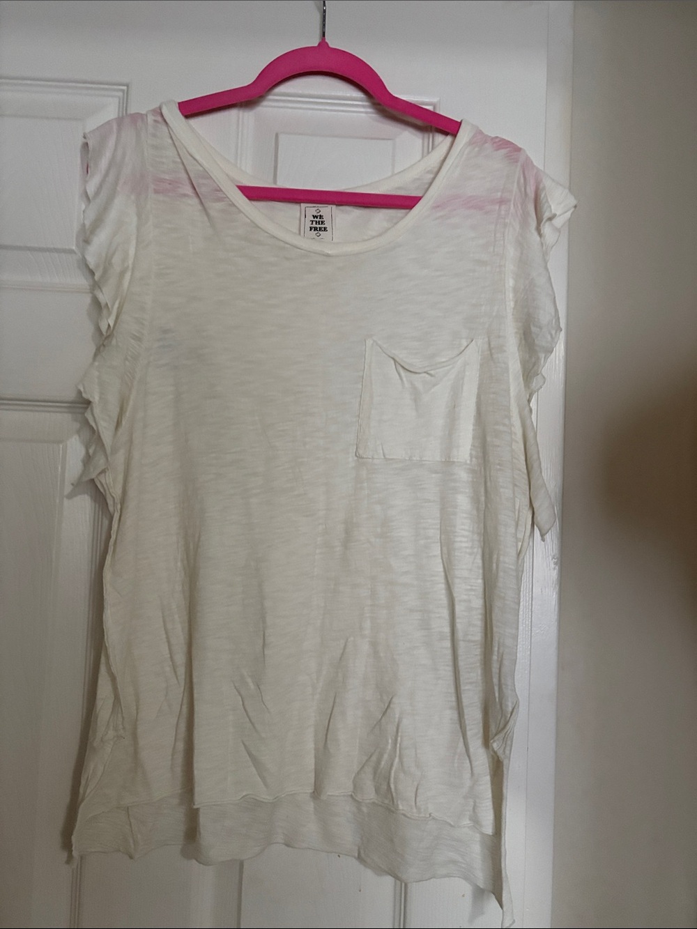 We The Free Cream Short Sleeve Pocket Tee